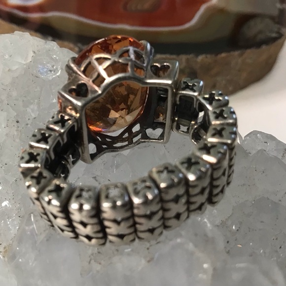 Sterling Silpada Mandarin Garnet Stretch Ring - Picture 5 of 9